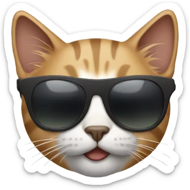 Cat with sunglasses sticker