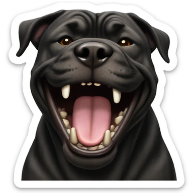 Black presa canario laughing  sticker