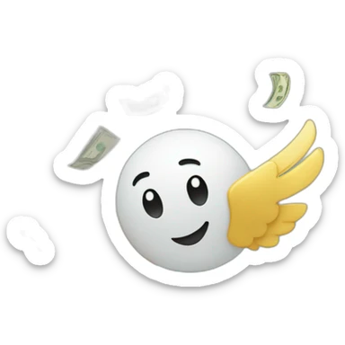 Money flying sticker