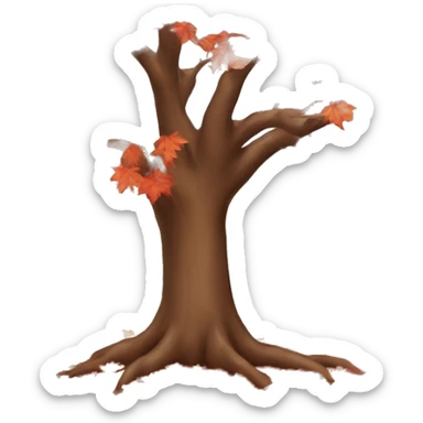 Autumn tree with red leaves  sticker