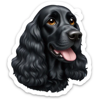Black english Cocker spaniel sticker