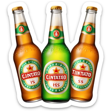 Clinking Tsingtao beer bottles sticker