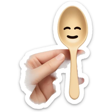 Spoon cute Encircled/tied with a cute light brown ribbon sticker