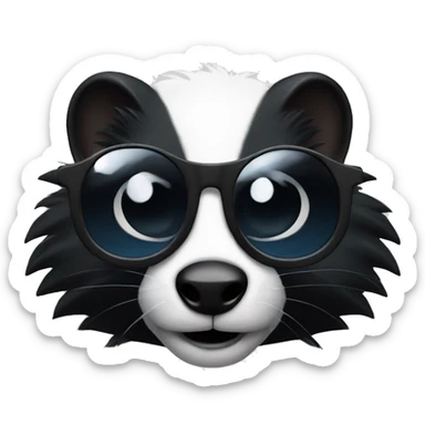 Skunk with shutter shades sticker
