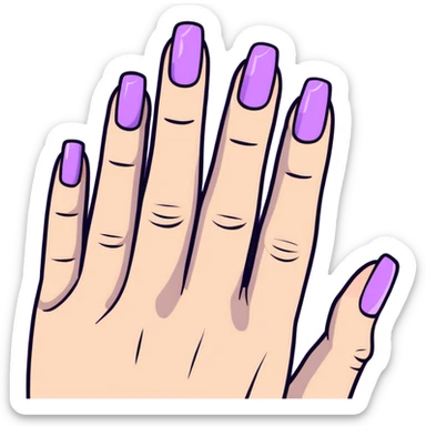 lilac pastel manicure with short nails sticker