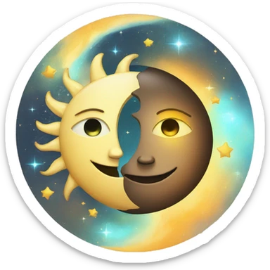 sun and moon sticker