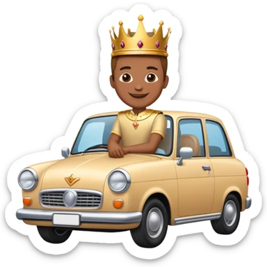 King on car that is on road sticker