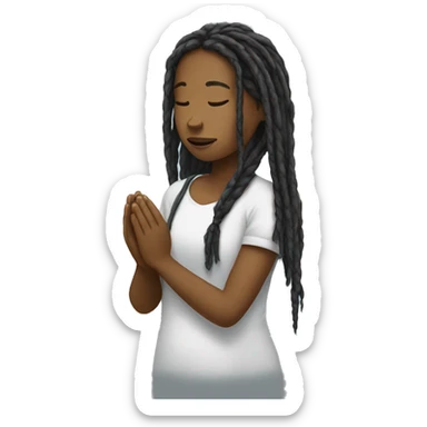 a girl with dreadlocks praying for Paris sticker
