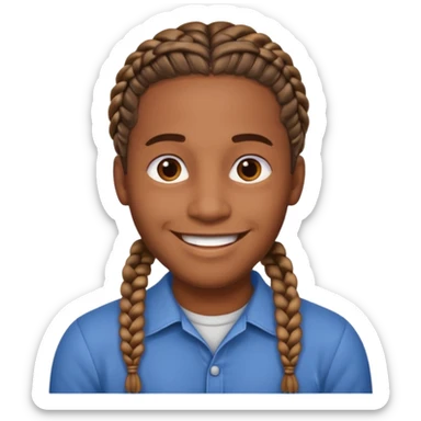 Brownskin man with braids  sticker