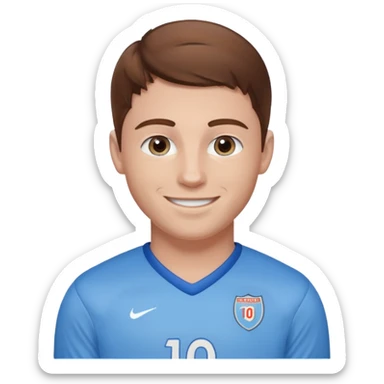  patriots player number 10 brown hair pale blue eyes sticker