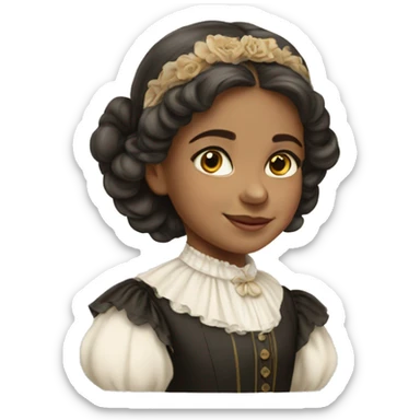 light-skinned young girl in 19th century costume sticker