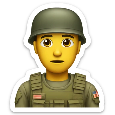 sad soldier unhappy sticker