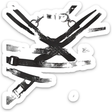 Black pink fashion chest leather harness sticker