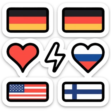 languages translation symbol with multiple flags sticker