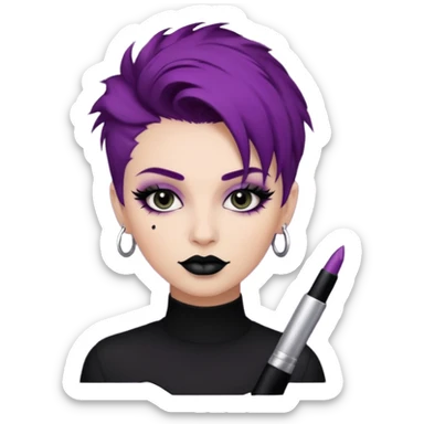 Punk haired make up artist sticker