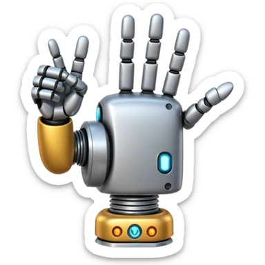 robot hand thumb up frontal five fingers  sticker