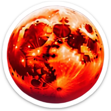 Edgy Black night sky with big Red vibrant neon-crimson-blood-moon Aesthetic Scenery full picture  sticker