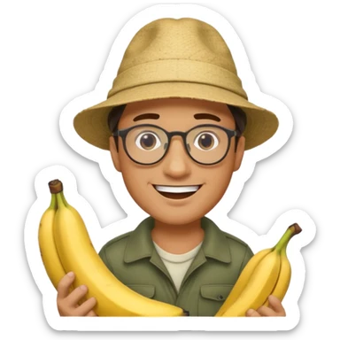 Male accountant loves fishing bananas movies and comics and is Italian sticker