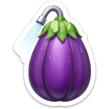 An eggplant in the shower sticker