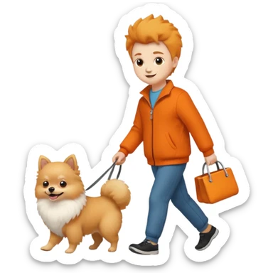 Caminar con una pomerania  sticker