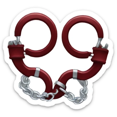 Dark red fuzzy handcuffs sticker