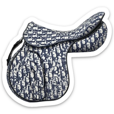 white dior printed saddle bag sticker