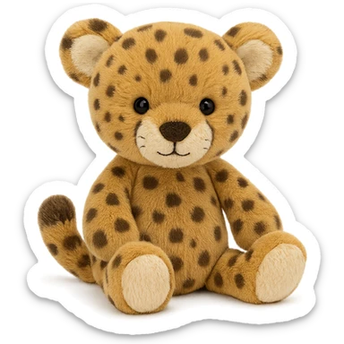 cute baby cheetah jellycat plushie sticker