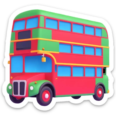 green double decker bus sticker