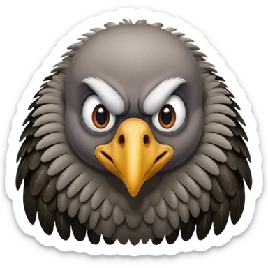 vulture - kind of menacing but in a funny comical way - can the vulture be making a face? sticker