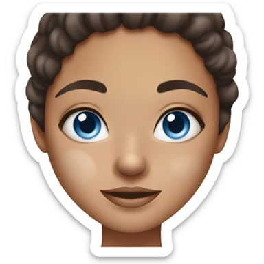 Skin care on white freackles skin of a brunett blue eyes girl  sticker