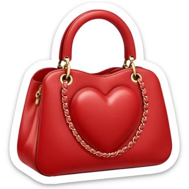 chanel heart red color bag sticker