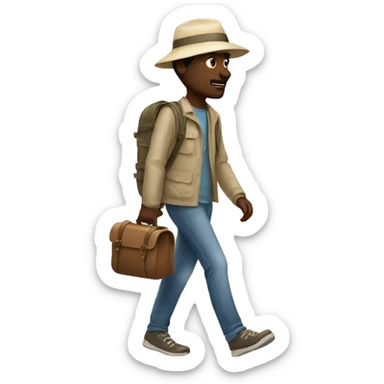 white tourist taking a walk not detailed sticker