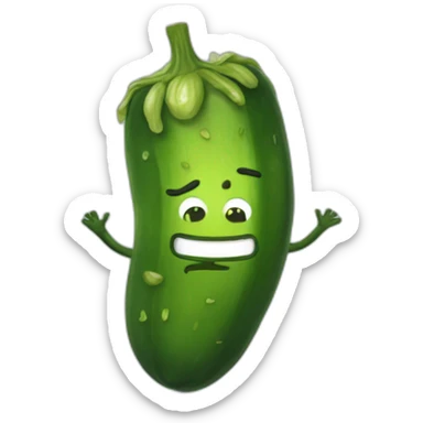 A pickle saying i love cynthia wearing pants sticker