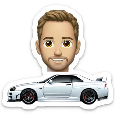 Paul Walker nissan gtr r34 sticker