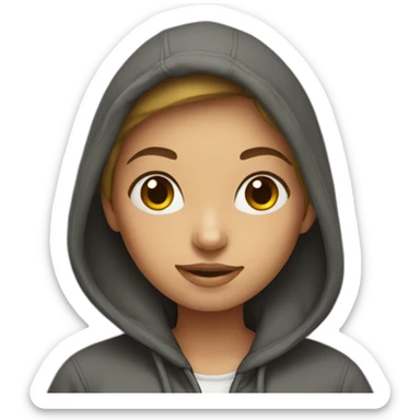 Girl in hoddie sticker