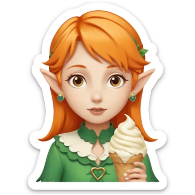 
a girl elf in orange hair with vanilla ice cream




 sticker