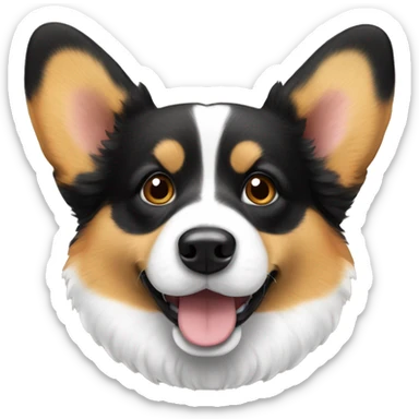 Tricolour fluffy corgi Pembroke  sticker