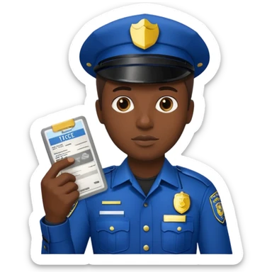 POLICÍA CON MULTA EN LA MANO sticker