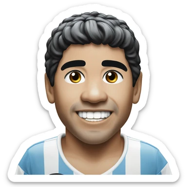maradona argentina young smile sticker