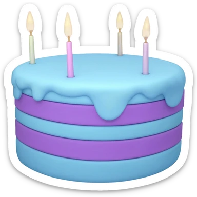blue and purple birthday cake sticker