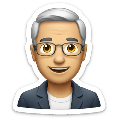 Menino moreno com fone de ouvidos sticker