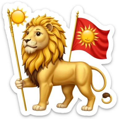 Persian lion and the sun flag sticker