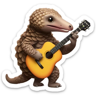 Pangolin playing guitar sticker