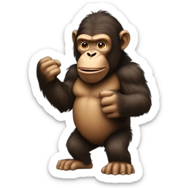Ape with big Thing in hand sticker