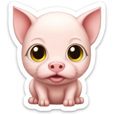 Cat baby pig sticker