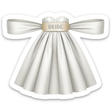 White sash with words bride on it sticker