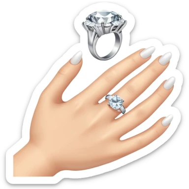 Engagement ring in hand  sticker