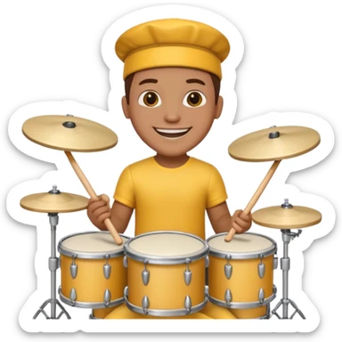 yellow drummer at drum kit sticker