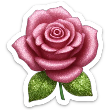 Glitter rose sticker
