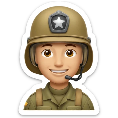 Happy face soldier  sticker